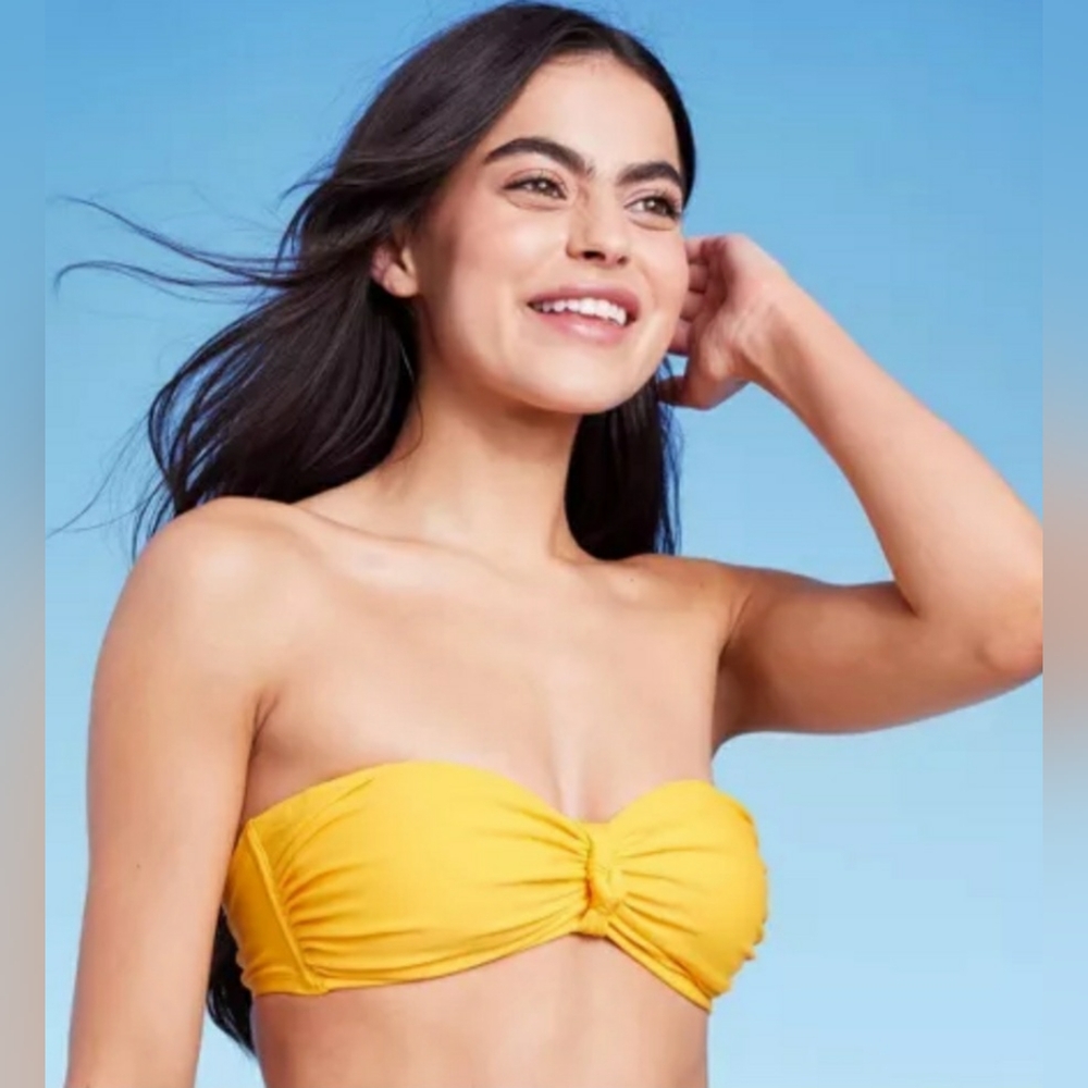Women's Knot-Front Bandeau Bikini Top - Wild Fable / Yellow